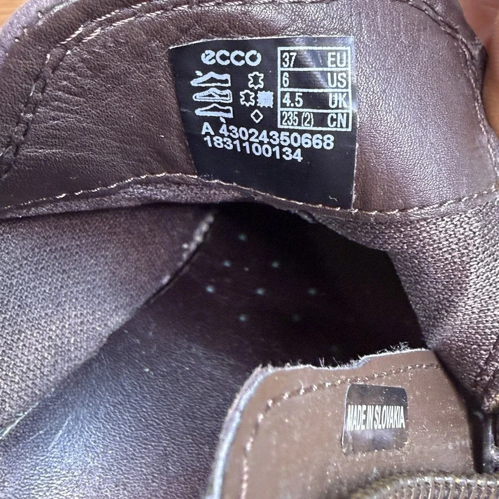 Ecco Womens Soft7 Shoe Size 37 6 Gray Nubuck Zip Bootie Mid Sneaker Comfy Casual